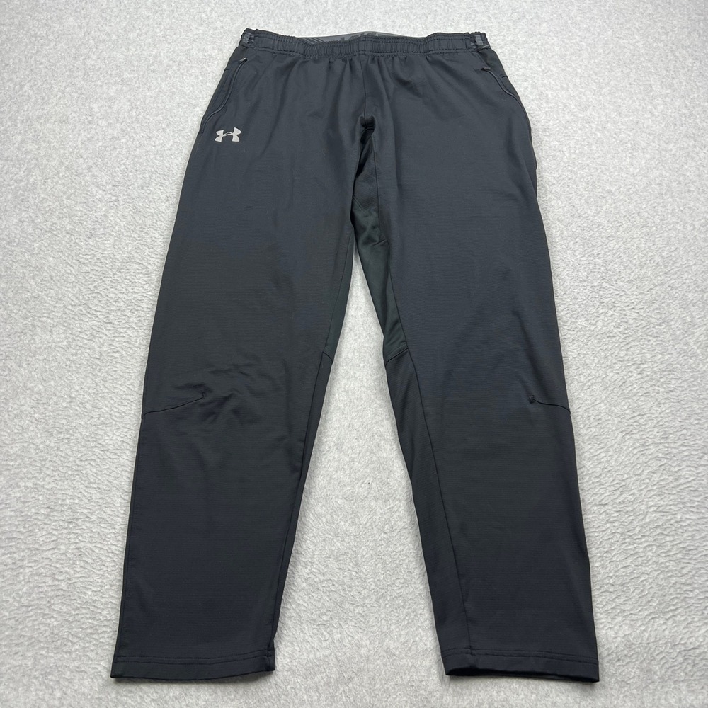 Under Armour NoBreaks ColdGear Infrared Run Pants Men's XL Black Pockets Tapered